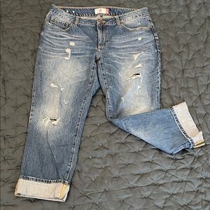 CAbi Distressed Boyfriend Jeans in Blue